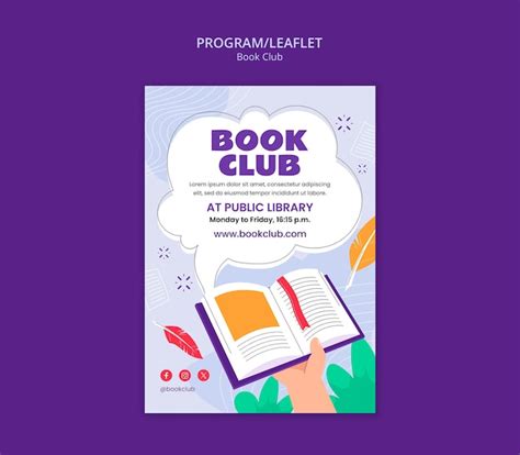 Premium Psd Book Club Template Design