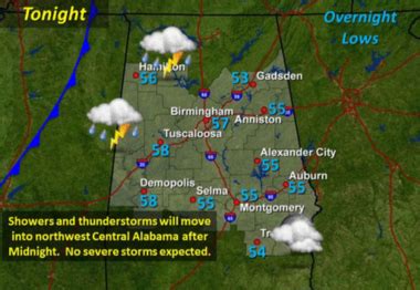 Mostly cloudy tonight in Montgomery with a low around 56 - al.com