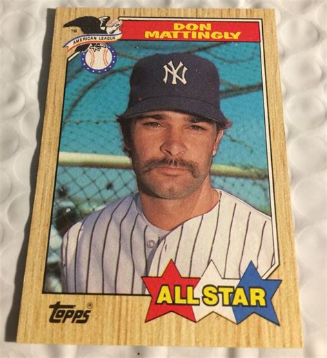 Don Mattingly Topps Baseball Trademark On Front As Is In Photo