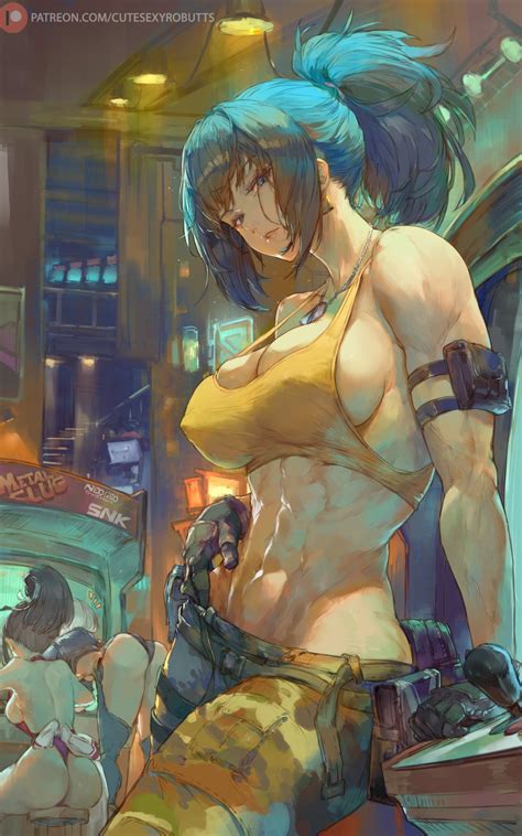 Rule 34 3girls Abs Angel Kof Arcade Ass Blue Eyes Blue Hair Breasts Cleavage Cutesexyrobutts