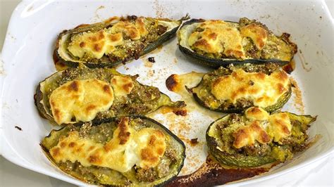 Delicieuses Courgettes Farcies La Viande Hach E Et Mascarpone Youtube