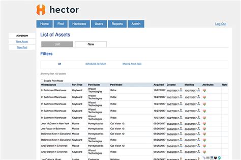 Système d inventaire et gestion des actifs Hector