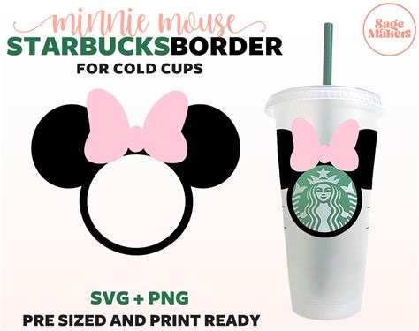 Disney Minnie Starbucks Cup Svg Minnie Mouse Starbucks Cold Etsy