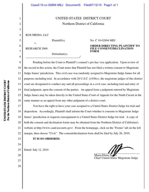 Daily Kos V Research 2000 5 Order Directing Plaintiff To File