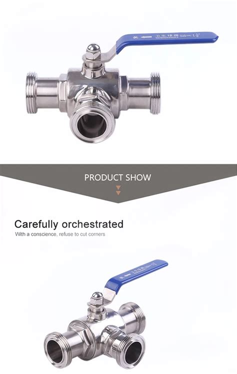 Sanitary Stainless Steel Male Thread Ball Valves With 3 Ways Buy 3 Way Ball Valve Ss Ball