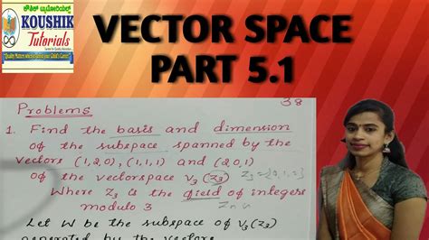 Vector Space Linear Algebra Basis Dimension Of Vector Space Part