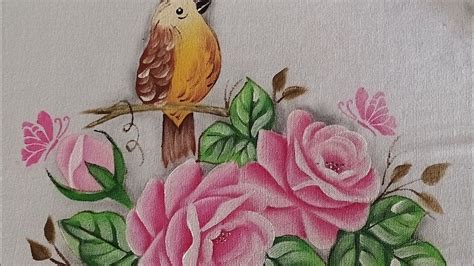 7 Aula Da Apostila Fê Artes Rosa Com Pássaro 🦅🐦 Youtube