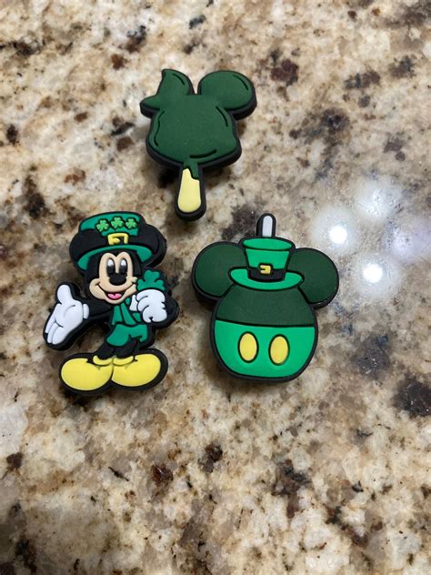 Disney St Patricks Day Mickey Mouse Shoe Charm Set Of 3 Charms Etsy