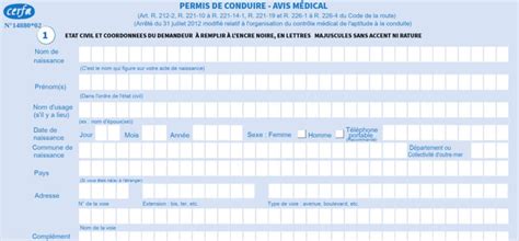 Cerfa Demande De Permis De Conduire