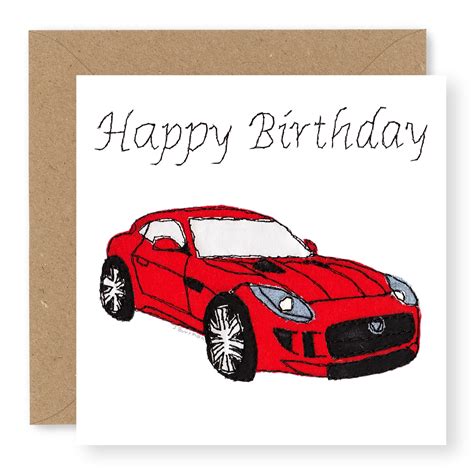 Red Sports Car Birthday Card Boys Happy Birthday Card Car Birthday