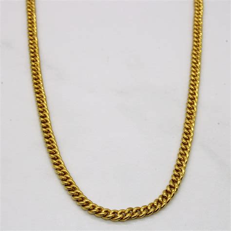 24k Yellow Gold Cuban Link Chain | 19" | – 100 Ways