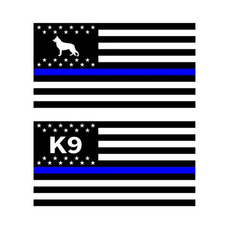 Thin Blue K9 Flag Decal,blue Line K9 Flag,police K9 Decal,k9 Flag Decal ...