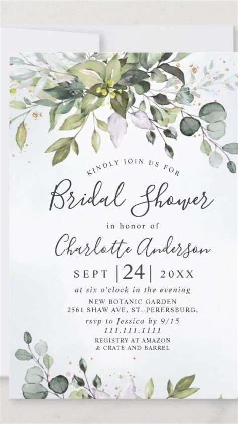 Watercolor Eucalyptus Greenery Bridal Shower Invitation Zazzle Artofit