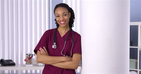 Black Woman Doctor Smiling Office Video De Stock Totalmente Libre De