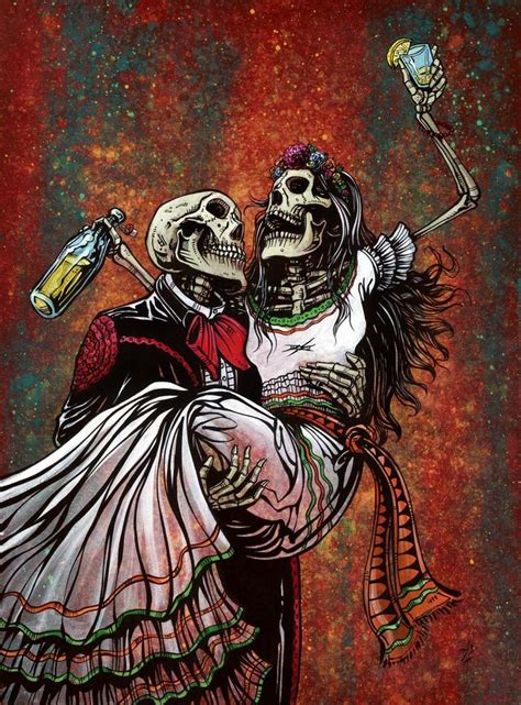 Dia De Los Muertos Art By David Lozeau Skull Art Skeleton Art