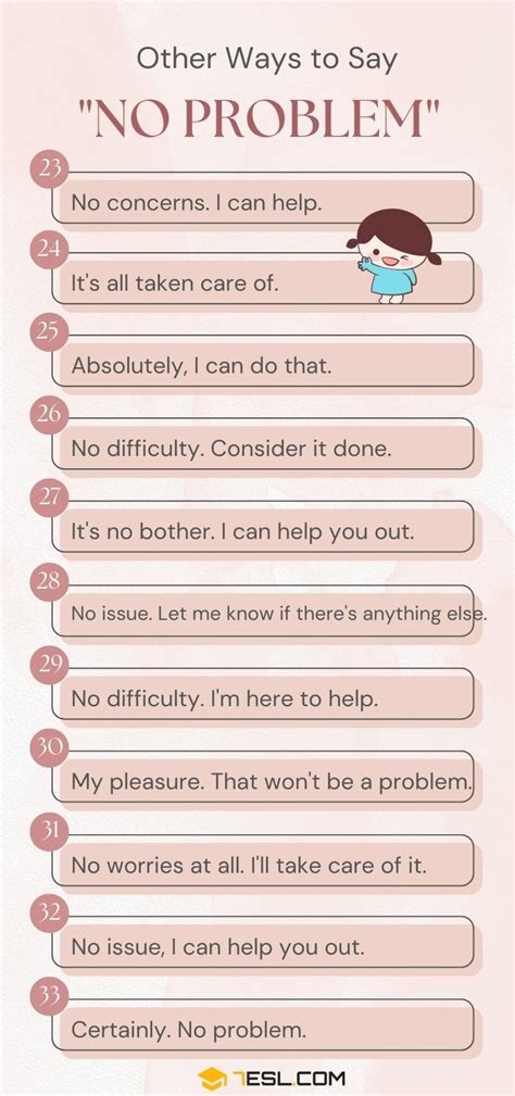 Ways To Say No Problem In English Formal And Informal Esl