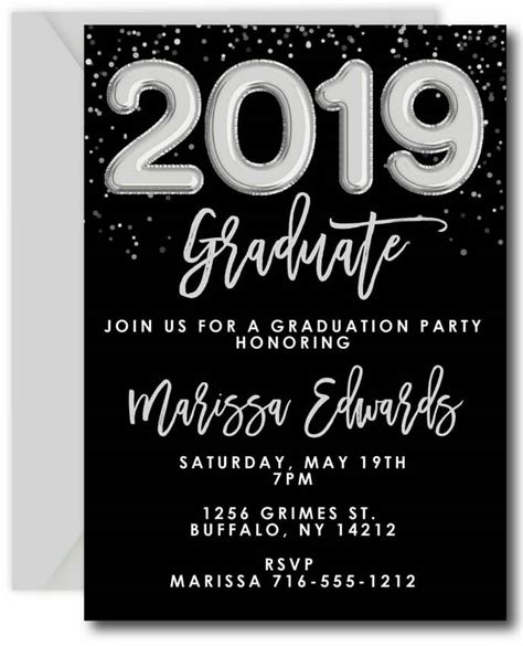 Silver Balloons Graduation Invitations – Announce It!