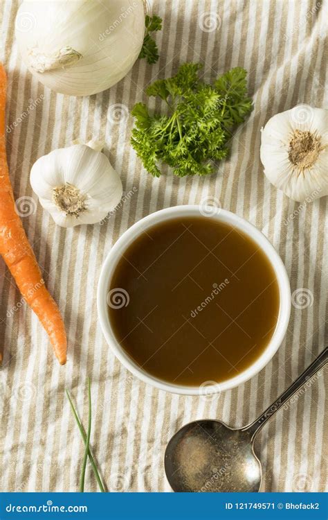 Homemade Organic Beef Bone Broth Stock Image - Image of vegetable ...