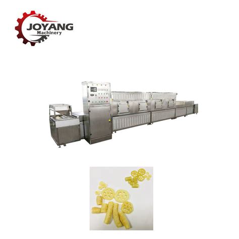 Shrimp Chips Pellet Snacks Tunnel Belt Conveyor Microwave Puffed