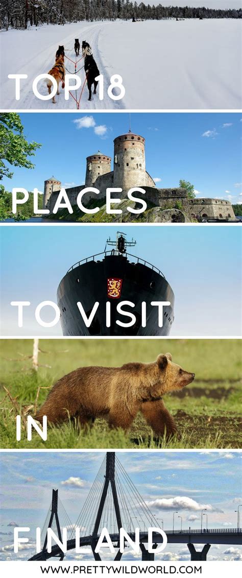 Four Different Pictures With The Words Top Places To Visit In Finland