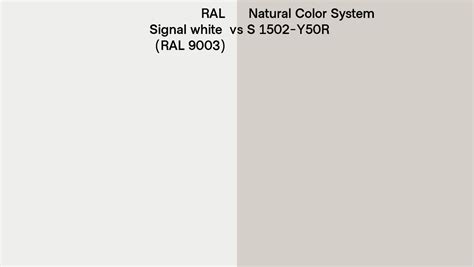 Ral Signal White Ral 9003 Vs Natural Color System S 1502 Y50r Side By