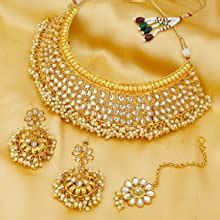 Sukkhi Glorious Kundan Gold Plated Wedding Jewellery Pearl Choker