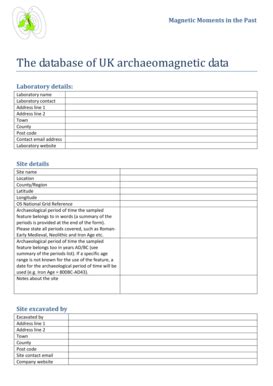 Fillable Online Brad Ac Archaeomagnetic Data Submission Form Brad Ac