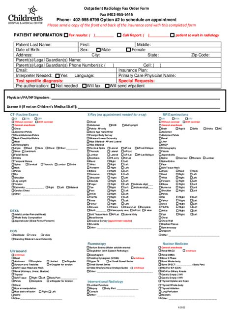 Fillable Online Radiology Imaging Request Form Uchealth 1635 Fax