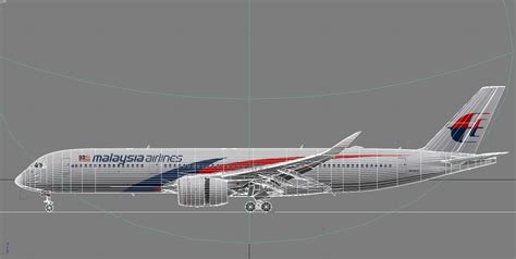 3d Model Airbus A350 900 Xwb Malaysia Airlines Livery 9m Mab Vr Ar