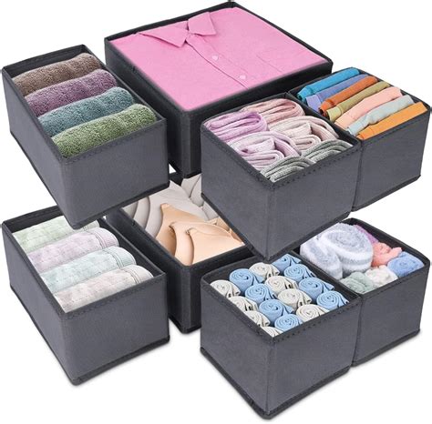 Ceuao Pack Of 8 Wardrobe Organiser System Foldable Storage Box Fabric