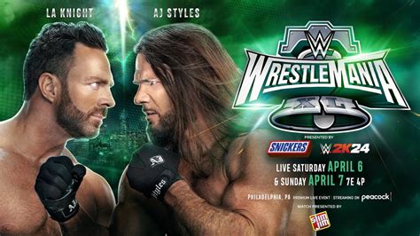 La Knight Vs Aj Styles Wrestlemania Youtube