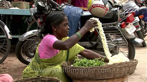 Woman Selling Flower Garlands On Street In India Youtube