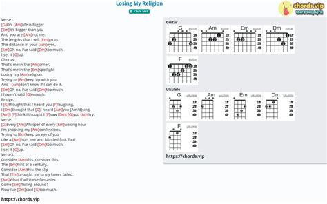 Chord: Losing My Religion - tab, song lyric, sheet, guitar, ukulele ...