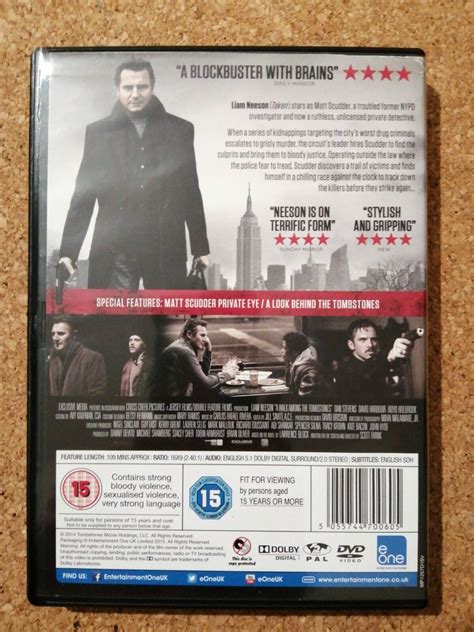 A Walk Among The Tombstones DVD 2014 Liam Neeson Dan Stevens Cert 15