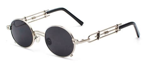 Peekaboo Retro Steampunk Sonnenbrille M Nner Runde Grandado