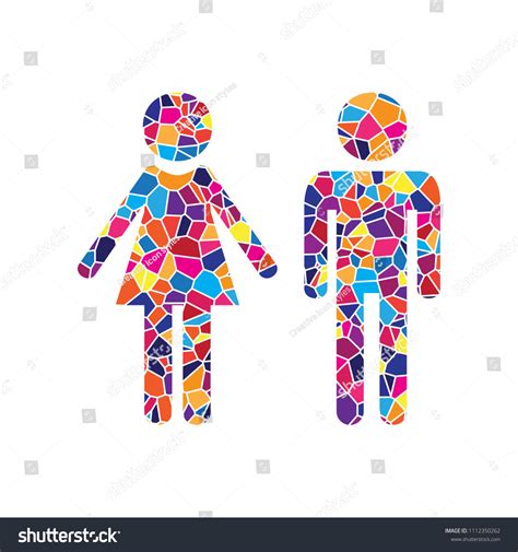 Male Female Sign Vector Stained Glass Stock Vector Royalty Free