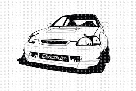 Honda Civic Gen 6 Tuning Low Rider Stance Drift Jdm Svg Pdf Etsy