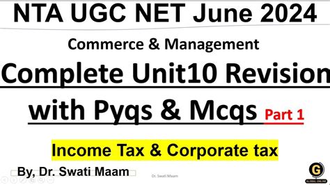 Income Tax Corporate Tax Full Syllabus Revision With Pyqs Mcqs Part