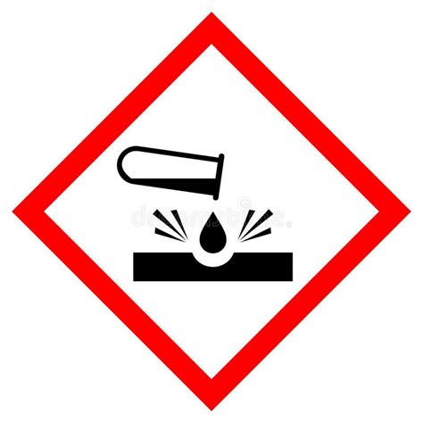 Corrosive Acid Safety Sign Stock Vector Illustration Of Clipart