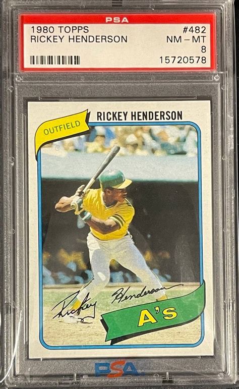 1980 Topps Rickey Henderson Rookie 482 Psa 8 Auction