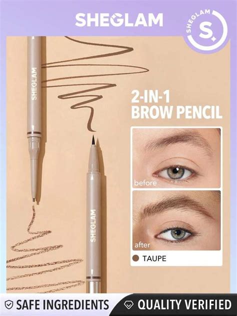 Sheglam Brows On Demand 2 In 1 Brow Pencil Taupe Waterproof Liquid