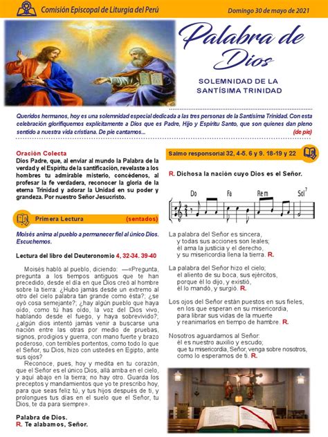 Hoja 27 Solemnidad De La Santisima Trinidad Ciclo B Pdf