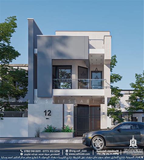 A Car Is Parked In Front Of A Two Story House