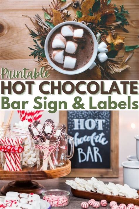 Printable Hot Chocolate Bar Sign And Labels Hot Chocolate Bars Hot Chocolate Bar Printable