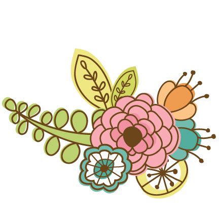 Doodle Flowers SVG cutting files doodle cut files for scrapbooking clip ...