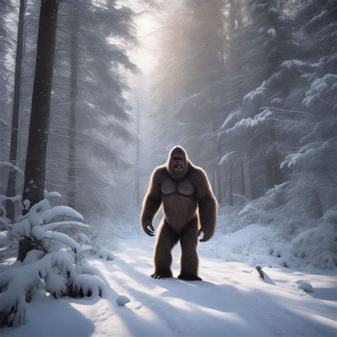 Vey Realistic Perfect Photographic Image Of An Bigfoot In T By