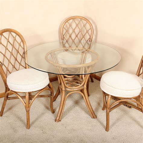 Glass Top Bamboo Dining Table Dining Table Matching Chairs Glass Top