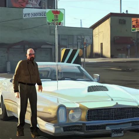 Walter White In GTA V Cover Art By Stephen Bliss Stable Diffusion