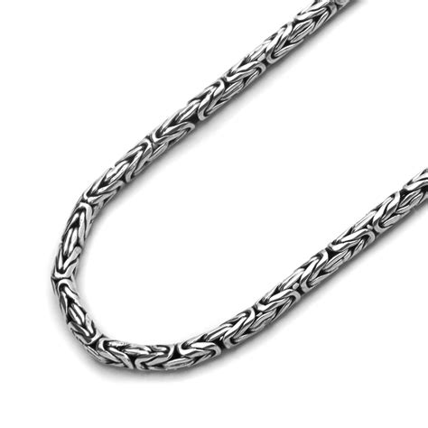 Pure 2 5mm 925 Sterling Silver Bali Byzantine Chain Necklace Made In Italy