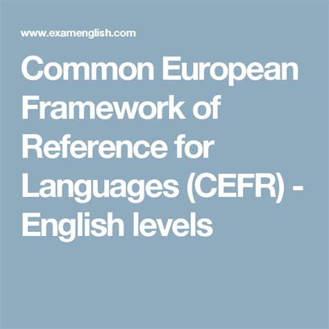 Common European Framework Of Reference For Languages Cefr English